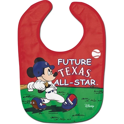 WinCraft Texas Rangers Bavoir bébé Disney Mickey All Pro