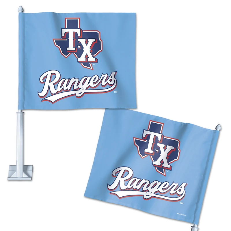 WinCraft Texas Rangers Double-Sided Wordmark Team Car Flag