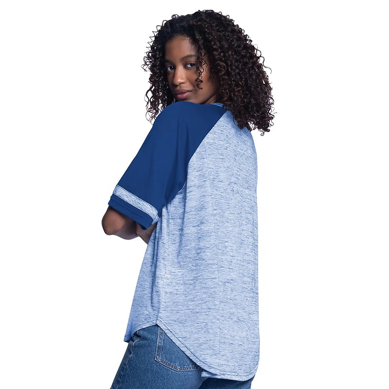 Haut surdimensionné à manches mi-longues et col en V G-III 4Her par Carl Banks Royal Texas Rangers Hall of Fame pour femme