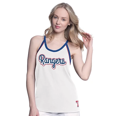 Women's G-III 4Her by Carl Banks White Texas Rangers Curveball Tank Top