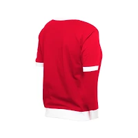 T-shirt col en V rouge à strass pour femme New Era Texas Rangers Game Day