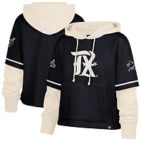 Women's '47  Navy Texas Rangers City Connect Shortstop Cropped Pullover Hoodie