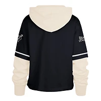 Women's '47  Navy Texas Rangers City Connect Shortstop Cropped Pullover Hoodie