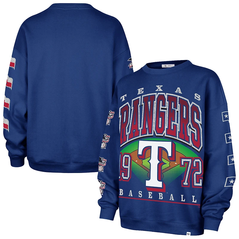 Sweat-shirt oversize tendance « Royal Texas Rangers » pour femmes, modèle 47 Royal.