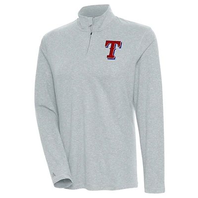 Pull-over à glissière quart de tour Confront Texas Rangers pour femme, gris chiné, Antigua