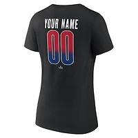 Women's Black Texas Rangers Home Field Pop Personalized Name & Number V-Neck T-Shirt