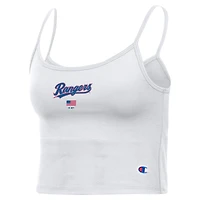 Women's Champion White Texas Rangers America Scoop Tank Top