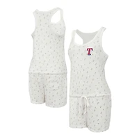 Combishort en tricot Concepts Sport crème Texas Rangers Gardner Hacci pour femmes