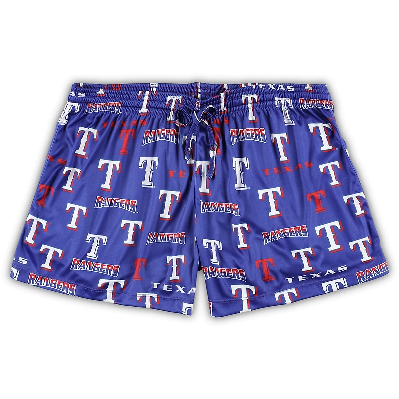 Women's Concepts Sport White/Royal Texas Rangers Plus Tank Top & Shorts Sleep Set