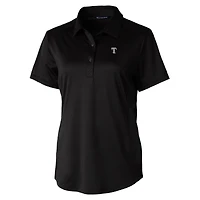 Women's Cutter & Buck Black Texas Rangers Eco Textured Stretch Recycled Polo