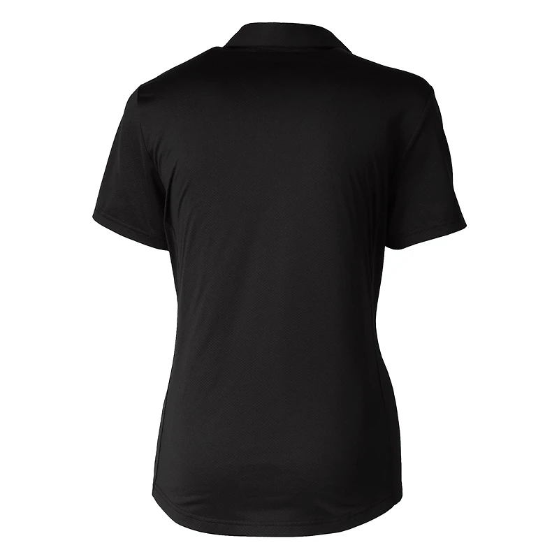 Women's Cutter & Buck Black Texas Rangers Eco Textured Stretch Recycled Polo