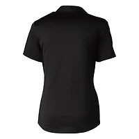 Women's Cutter & Buck Black Texas Rangers Eco Textured Stretch Recycled Polo