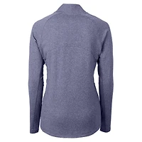 Women's Cutter & Buck Heather Navy Texas Rangers Adapt Eco Knit Recycled Full-Zip Top