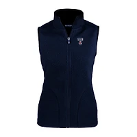 Gilet zippé en polaire Sherpa écologique Cascade pour femme, bleu marine, Cutter & Buck, Texas Rangers