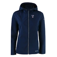 Women's Cutter & Buck Navy Texas Rangers Evoke Eco Softshell Recycled Full-Zip Jacket