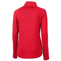 Women's Cutter & Buck Red Texas Rangers Americana Logo Adapt Eco Knit Stretch Recycled Half-Zip Pullover Top
