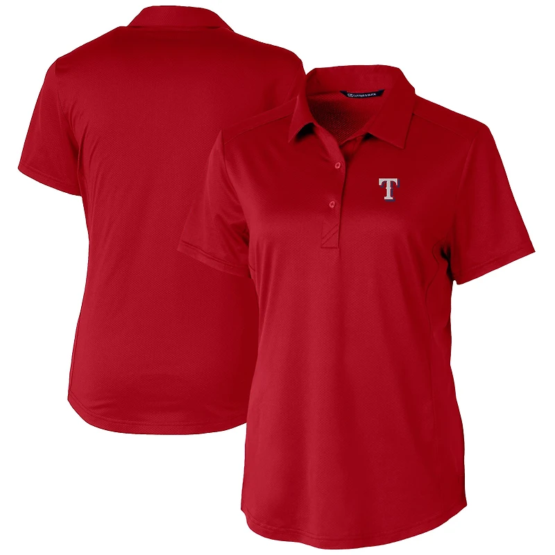 Women's Cutter & Buck Red Texas Rangers Prospect Textured Stretch Polo