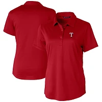 Women's Cutter & Buck Red Texas Rangers Prospect Textured Stretch Polo