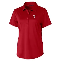 Polo extensible texturé rouge Cutter & Buck pour femme des Texas Rangers Prospect