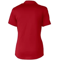 Women's Cutter & Buck Red Texas Rangers Prospect Textured Stretch Polo