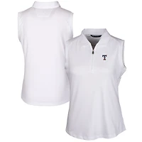 Women's Cutter & Buck White Texas Rangers Americana Logo DryTec Forge Stretch Sleeveless Polo