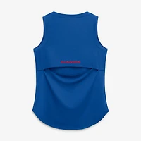 Women's Fanatics  Royal Texas Rangers Draped Mesh Back Performance Tank Top