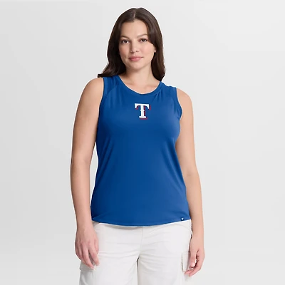 Women's Fanatics Royal Texas Rangers Draped Mesh Back Performance Tank Top
