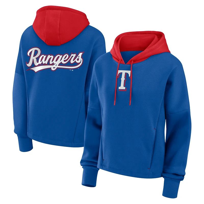Women's Fanatics Royal Texas Rangers Oversized Legacy Favorite Spectator Pullover Hoodie