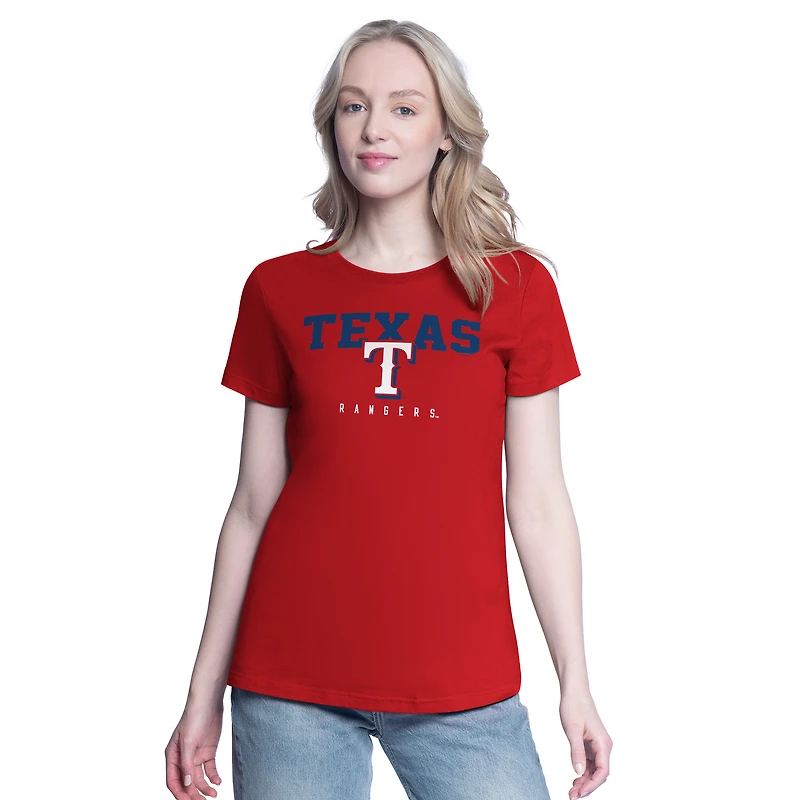 Women's G-III 4Her by Carl Banks  Royal/Red Texas Rangers Two T-Shirt Combo Pack