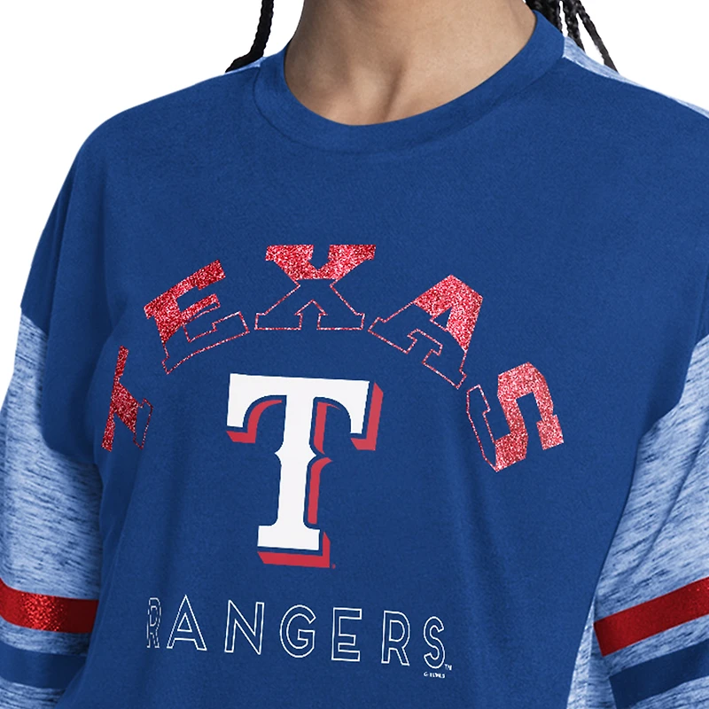 Haut oversize hors saison G-III 4Her pour femme par Carl Banks Royal Texas Rangers