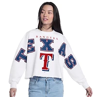Sweat-shirt court G-III 4Her pour femme par Carl Banks, blanc, Texas Rangers Bleachers