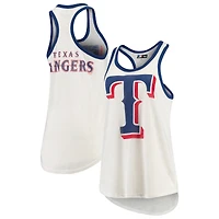 Women's G-III 4Her by Carl Banks White Texas Rangers Tater Racerback Tank Top