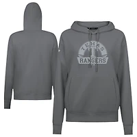 Women's Levelwear Gray Texas Rangers Adorn Banner Arch Pullover Hoodie