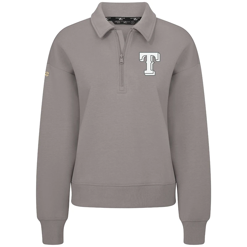 Pull gris à fermeture éclair quart de tour Canmore pour femme des Texas Rangers Levelwear