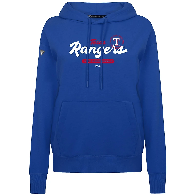 Women's Levelwear Royal Texas Rangers Accolade Adorn Monument Pullover Hoodie