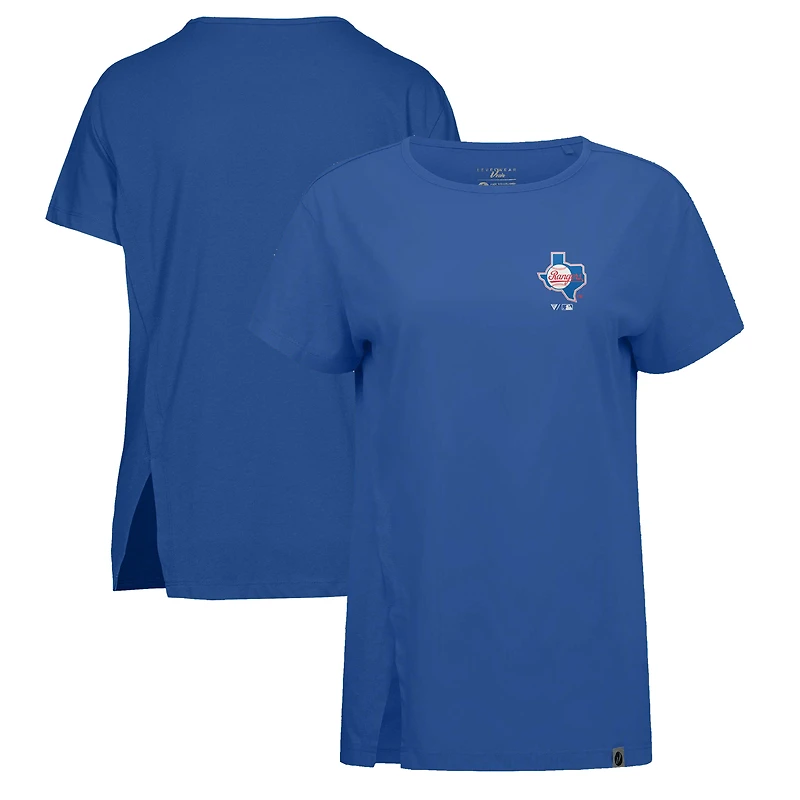 Women's Levelwear Royal Texas Rangers Influx Cooperstown Core Logo T-Shirt