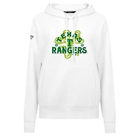 Sweat à capuche blanc pour femme Levelwear Texas Rangers St. Patrick's Day Adorn Shamrock