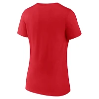 Women's Logo Athletic  Red Texas Rangers Official V-Neck T-Shirt