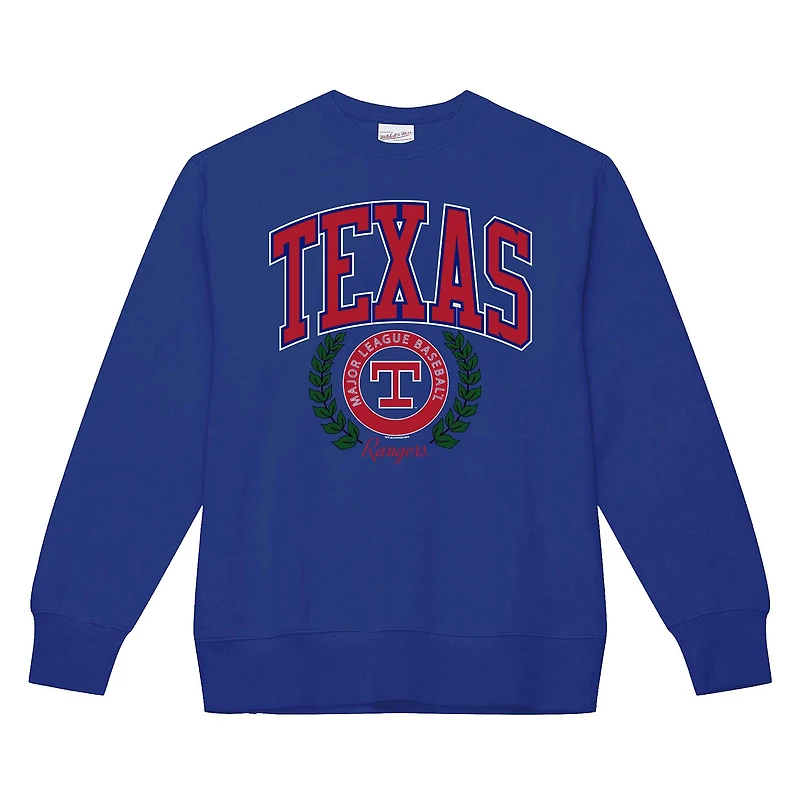 Sweat-shirt avec logo de la collection Cooperstown des Royal Texas Rangers Mitchell & Ness pour femme