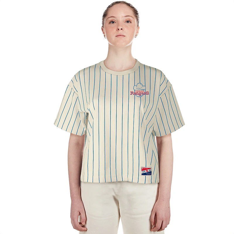 Women's New Era Cream Texas Rangers Throwback Boxy T-Shirt