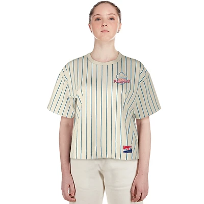 Women's New Era  Cream Texas Rangers Throwback Boxy T-Shirt
