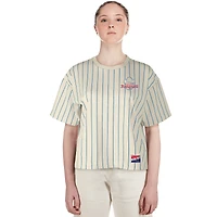 Women's New Era  Cream Texas Rangers Throwback Boxy T-Shirt