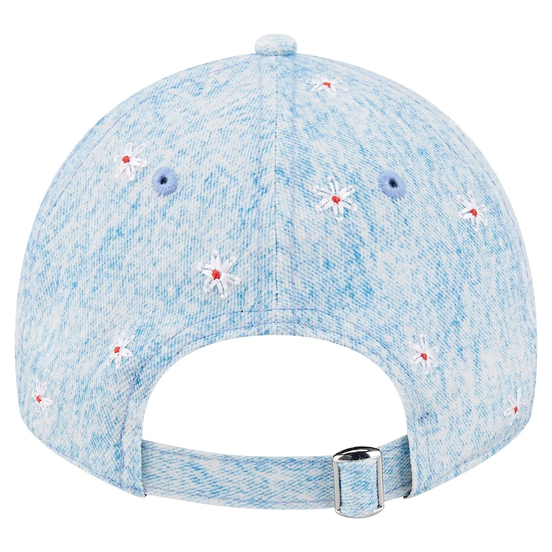 Women's New Era Light Blue Texas Rangers Daisy All Over 9TWENTY Adjustable Hat