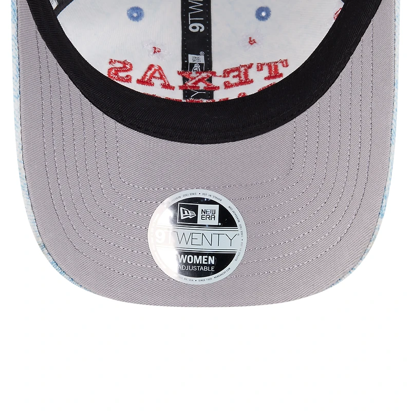 Women's New Era Light Blue Texas Rangers Daisy All Over 9TWENTY Adjustable Hat