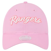 Casquette ajustable 9TWENTY rose Texas Rangers pour femme de New Era, idéale pour la fête des mères