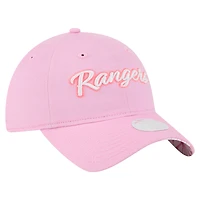 Casquette ajustable 9TWENTY rose Texas Rangers pour femme de New Era, idéale pour la fête des mères