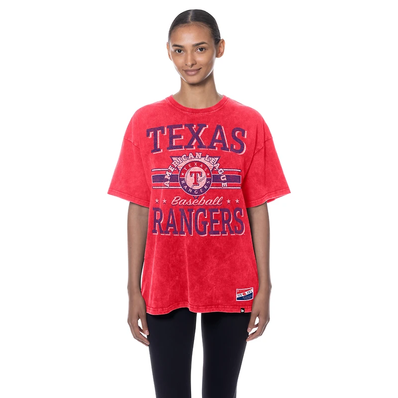 T-shirt boyfriend oversize rouge Texas Rangers pour femme de New Era