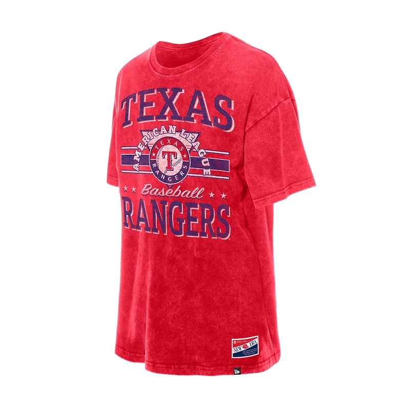 Women's New Era  Red Texas Rangers Oversized Boyfriend T-Shirt