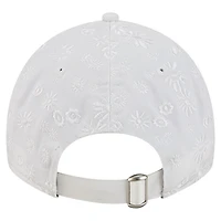 Women's New Era White Texas Rangers Floral Mesh 9TWENTY Adjustable Hat