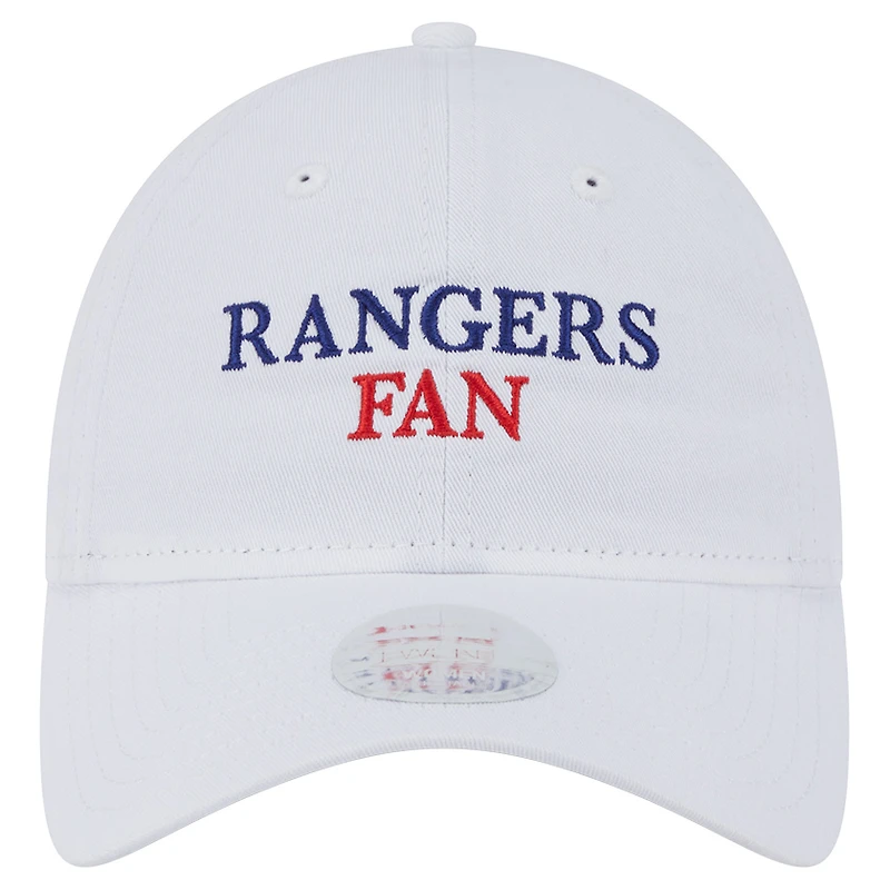 Women's New Era White Texas Rangers Team Fan 9TWENTY Adjustable Hat